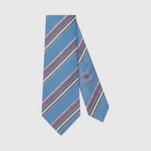 古驰/Gucci Gucci“Sine Amore Nihil”真丝领带 597105_4E979_4500