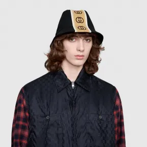 古驰/Gucci 饰互扣式双G条纹羊毛针织帽  599219_4HI96_1079