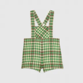 古驰/Gucci 婴儿苏格兰格纹亚麻背带裤  600322_XWAIO_3504