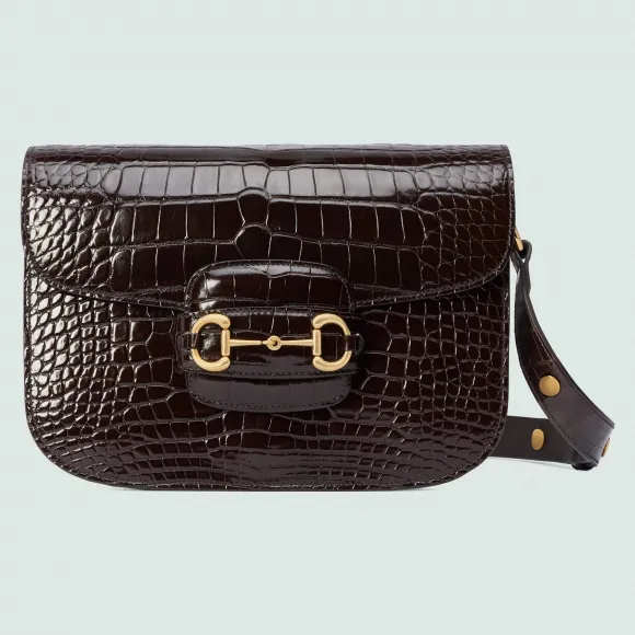古驰/Gucci Gucci Horsebit 1955鳄鱼小包 602204-EV40G-2140