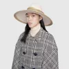 古驰/Gucci 饰缎带宽边毛毡帽 603493_3HJ17_9178