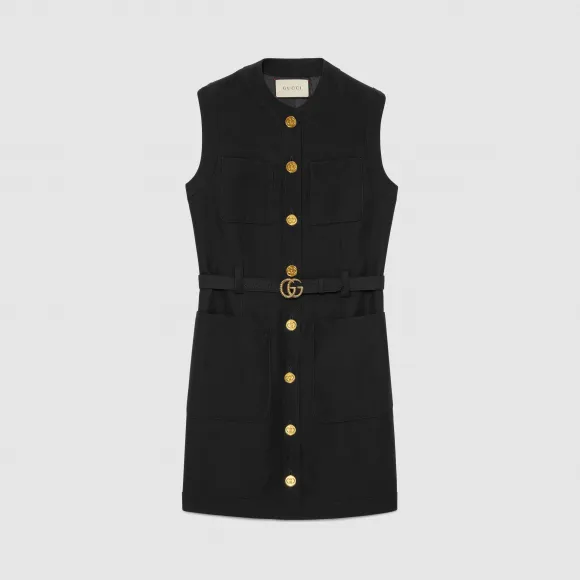 古驰/Gucci 女士 饰双G羊毛真丝混纺马甲 609245_Z8AH7_1000