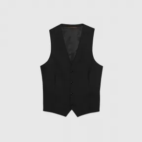 古驰/Gucci 羊毛马海毛混纺正装马甲 614795_Z6724_1000