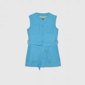 古驰/Gucci 女士 自系式腰带羊毛真丝马甲 619334-ZAD88-4300