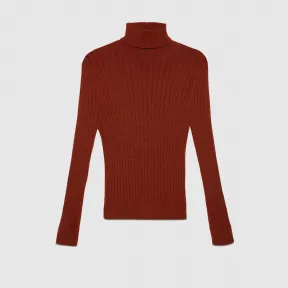 古驰/Gucci 男士 罗纹针织羊毛羊驼毛高领衫 626086-XKBE7-7604