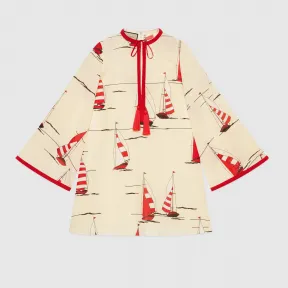 古驰/Gucci 航海风印花真丝亚麻土耳其长袍 657911-ZAGR4-9376