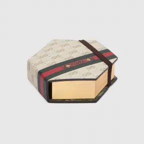 古驰/Gucci 饰织带和马衔扣六边形便利贴 661733-20PA0-9578 