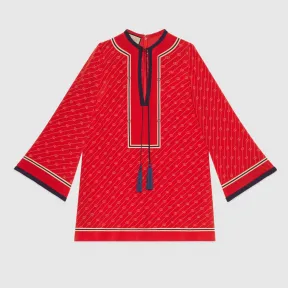 古驰/Gucci 互扣式双G斜条纹真丝土耳其长袍 661958-ZAHAX-6429