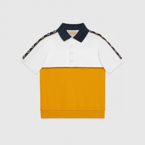 古驰/Gucci 儿童GG弹力棉Polo衫 白色和黄色 男童 670953-XJDY0-9692