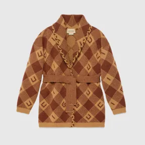 古驰/Gucci 儿童Gucci格纹羊毛开衫 671334-XKB5V-2668 