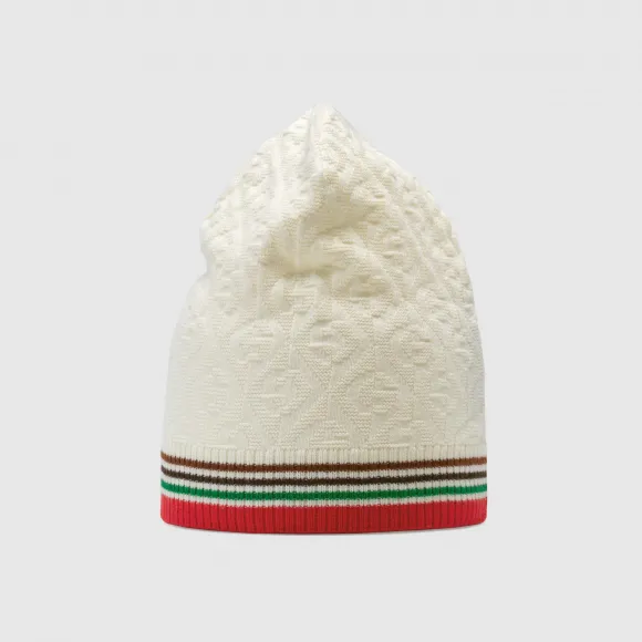 古驰/Gucci 儿童 G 菱形针织棉帽 677971-4K111-9266