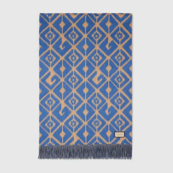 古驰/Gucci GG菱格羊毛混纺提花毛毡 696558-ZAJDE-2480