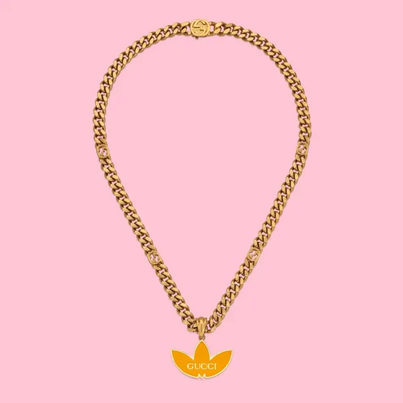 古驰/Gucci 阿迪达斯 x 美食项链配三叶草吊坠 702895-J1631-8083 