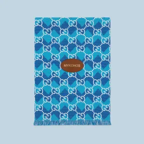 古驰/Gucci GG 人字纹棉质沙滩毯 705610-3G105-4069 