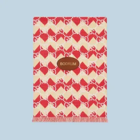 古驰/Gucci GG 人字纹棉质沙滩毯 705610-3G105-7472 