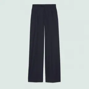 古驰/Gucci 宽松 Horsebit 条纹羊毛裤 705875-ZAITQ-4557