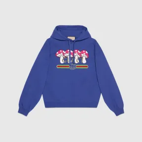 古驰/Gucci 蓝色针织棉连帽卫衣  721427-XJFWB-4413