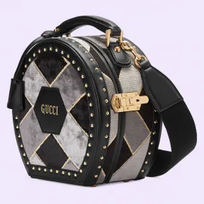 古驰/Gucci 几何图案天鹅绒迷你帽盒 722185-FAAX8-1560
