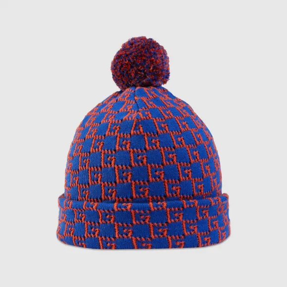 古驰/Gucci 儿童 G 方形针织棉帽 722206-4K111-4376