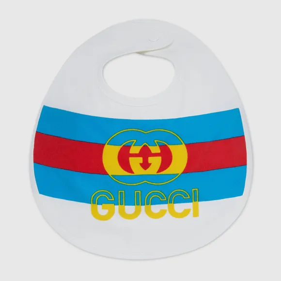 古驰/Gucci 婴儿织带棉质围兜 727886-3K107-9069