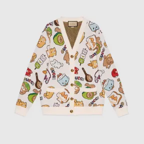 古驰/Gucci Gucci 动物纹棉毛针织开襟衫 735381-XKC24-9192