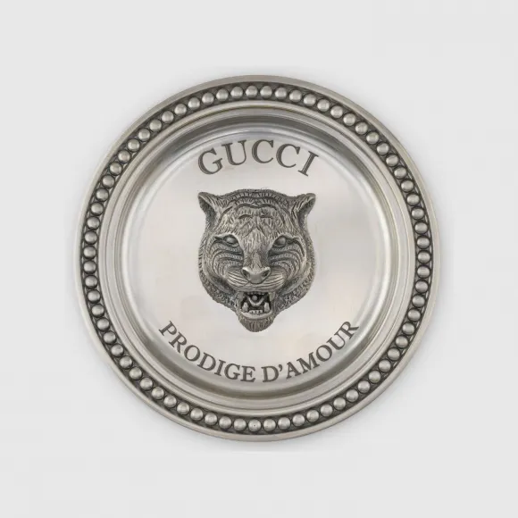 古驰/Gucci 银色调黄铜Gucci虎头香盘 738459-ZAMOT-1750
