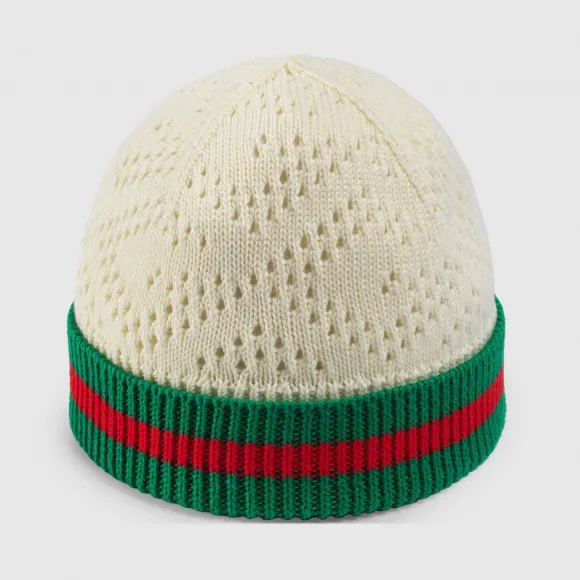 古驰/Gucci 婴儿几何造型G针织棉帽 738946-3K111-9200