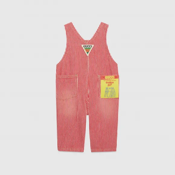 古驰/Gucci 婴儿条纹牛仔背带裤 740915-XDCIF-6312