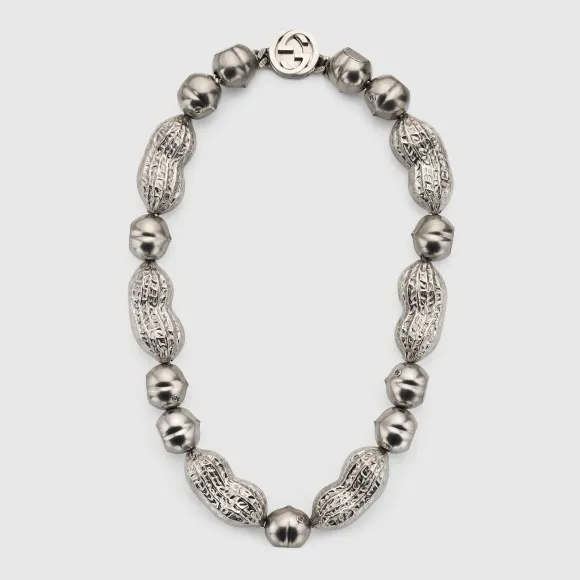 古驰/Gucci Interlocking G项链，搭配榛果和花生吊坠 741762-I4601-0911