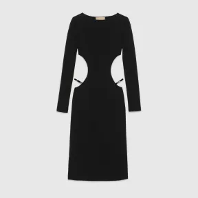 古驰/Gucci 水晶G方形图案的棉和丝缎中长裙 742661-XKC92-1000