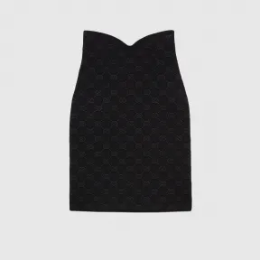 古驰/Gucci GG 绉纱粘胶裙子 747361-XUAHW-1000