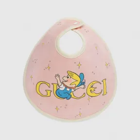 古驰/Gucci 浅粉色婴儿印花针织棉围兜 751773-3K107-5878