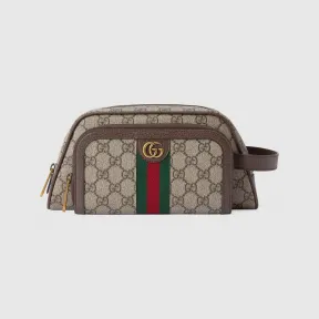古驰/Gucci 米色和乌木色Supreme帆布Ophidia系列GG洗漱包 751811-96IWT-8745