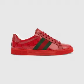古驰/Gucci 红色GG水晶帆布Ace系列男士GG水晶运动鞋 760775-FACRF-6943