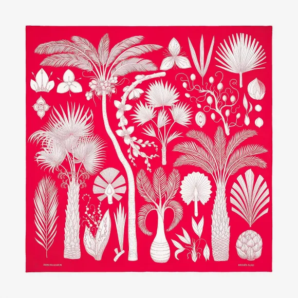 爱马仕/Hermes 玫瑰色 “棕榈家族”90厘米方巾 H003366S_08