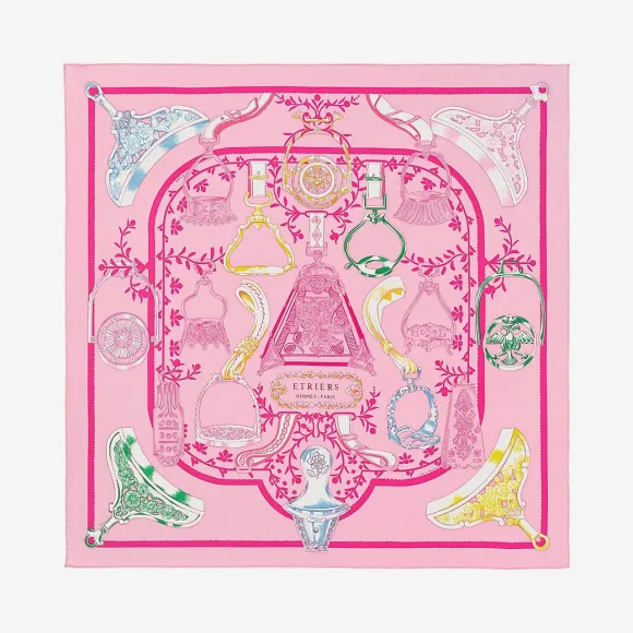 爱马仕/Hermes “马镫混搭”90厘米方巾 H003502S-03