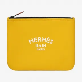 爱马仕/Hermes 黄色 “Hermès Bain 羽冠捷豹”Neobain收纳包，小号 H103159M_03