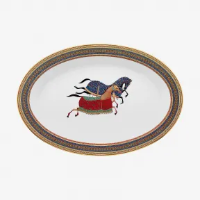 爱马仕/Hermes  “东方骏马”椭圆菜盘 P009827P
