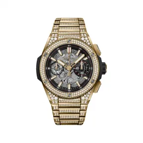 宇舶/Hublot Big Bang系列 42MM 缎面及抛光18K黄金镶嵌120颗钻石 自动机械机芯 男表 451.VX.1130.VX.3704
