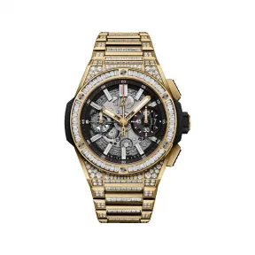 宇舶/Hublot Big Bang系列 42MM 缎面及抛光18K黄金镶嵌64颗钻石和14颗长方形切割钻石 自动机械机芯 男表 451.VX.1130.VX.9804