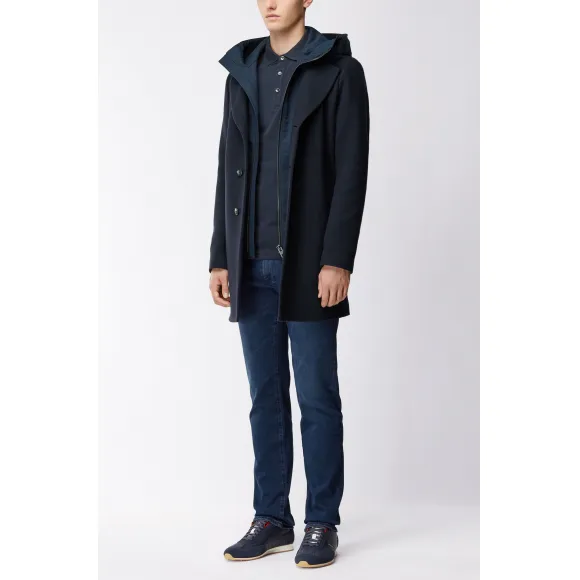 雨果博斯/Hugo Boss 男士修身版弹力棉凸纹布polo衫 hbas50378334404