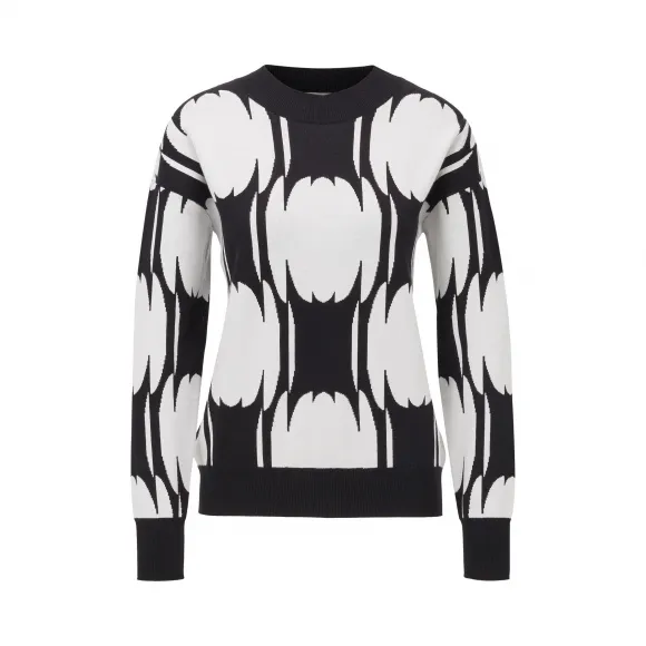 雨果博斯/Hugo Boss 女士抽象图案的宽松版型毛衣 hbas50419090960