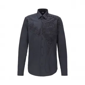 雨果博斯/Hugo Boss 印花常规版型棉质衬衫 hbas50423344001