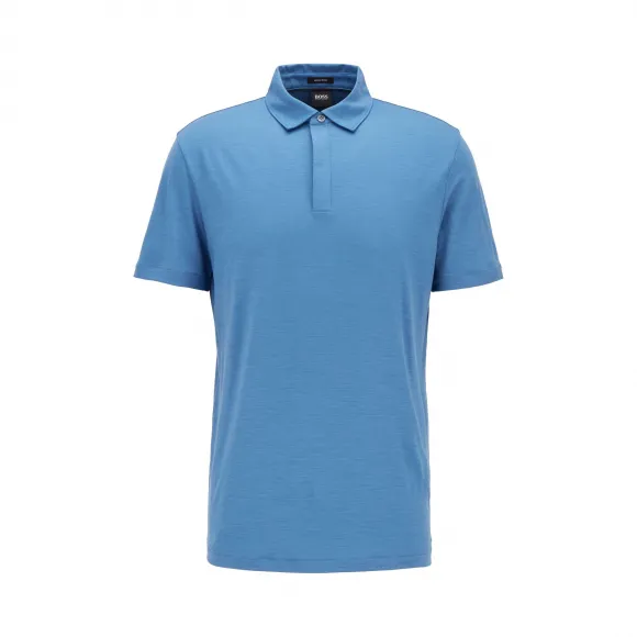 雨果博斯/Hugo Boss 男士意大利初剪羊毛条纹 Polo 衫 hbas50425637479