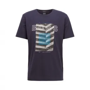 雨果博斯/Hugo Boss 男士照片印花丝光棉圆领 T 恤 hbas50427851402