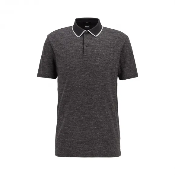 雨果博斯/Hugo Boss 花灰条纹棉质修身 Polo 衫 hbas50430002001