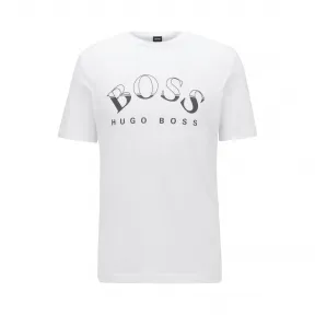 雨果博斯/Hugo Boss 弧形徽标印花非洲棉 T 恤 hbas50431773100