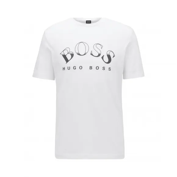 雨果博斯/Hugo Boss 弧形徽标印花非洲棉 T 恤 hbas50431773100