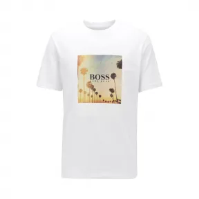 雨果博斯/Hugo Boss 夏日主题印花可回收棉质 T 恤 hbas50432988100