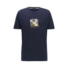 雨果博斯/Hugo Boss 印花棉质圆领T恤 hbas50433019407